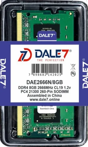 Memória Dale7 Ddr4 8gb 2666 Mhz Notebook 1.2v Kit C/01