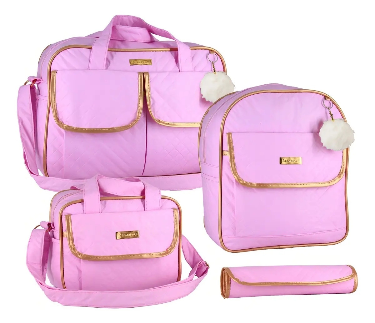 Kit Bolsa Maternidade Bambinelli Mommy Rosa-claro C/ Trocador