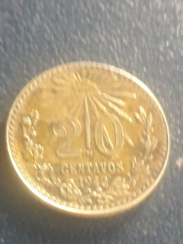 Moneda 20 Centavos Plata Ley 0.720 (Usado)