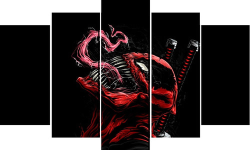 Cuadro Decorativo 5 Piezas Dead Pool Venom Dc Comic