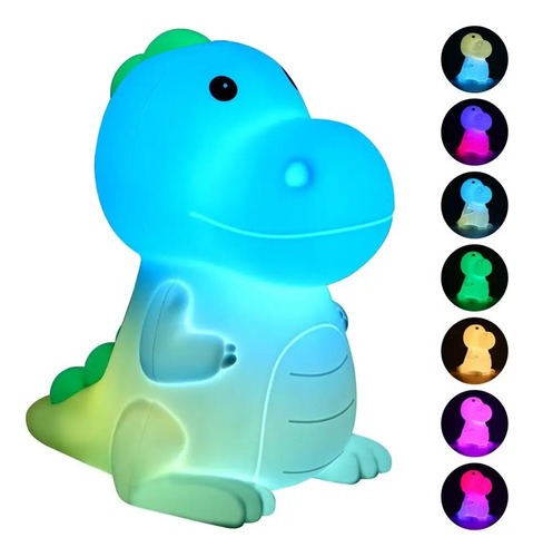 Luz Nocturna Led Con Forma De Dinosaurio Recargable Por Usb.