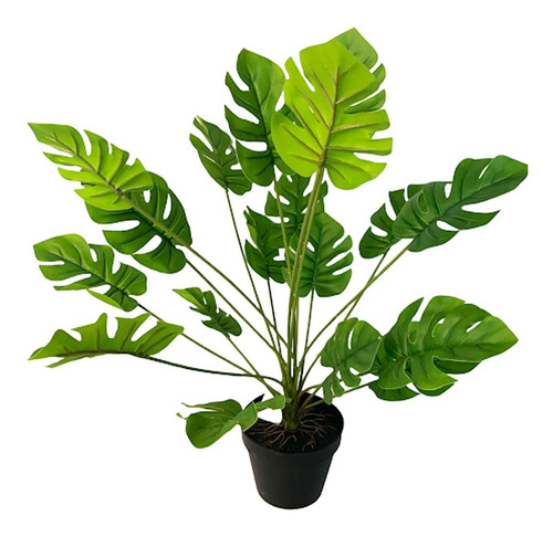 Imagen 2 de 10 de Planta Artificial Costilla De Adán Decoración 55 Cm