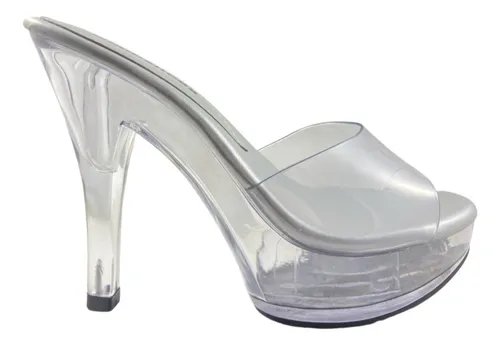 Sandalias acrilico salto best sale alto
