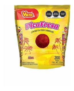 Gomitas Confitadas Pica Fresa Dulces Vero 200 Pzas