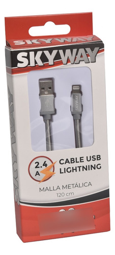 Imagen 2 de 2 de Cable Usb Compatible iPhone 1.2 Metro 2.4a Mallado Generico