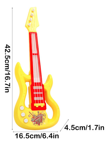 Guitarra De Juguete De 4 Cuerdas F Kids Music Light Simulati
