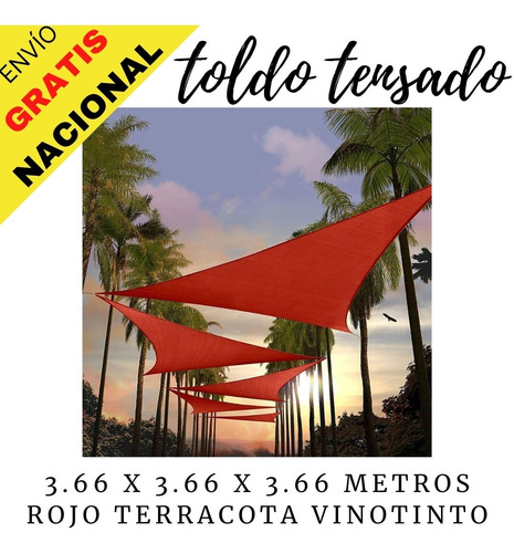 Toldo Triangular Vela Tensado Jardín Playa Rojo Vinotinto