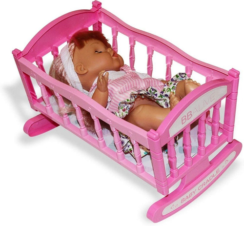 Imagen 3 de 4 de Muñeca Con Coche, Silla De Comer Y Cuna. Set Todo Incluido.