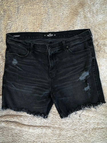 Bermuda De Mezclilla Hollister Talla 38 Slim De Hombre