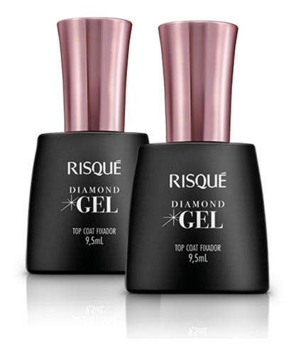 Kit 2x Risque Diamond Gel Top Coat Fixador 9,5ml (passo 2)