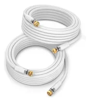 Comprar 2 Cables Coaxial Rg6 Conector F | Blanco \u002F 15m | Maximm