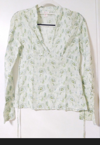 Blusa Arizona Mujer Verde Estampada Linda Algodón S Chico.