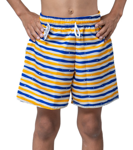 Kit Com 05 Bermudas Juvenil Praia Surf Masculina Infantil Tactel - Atacado