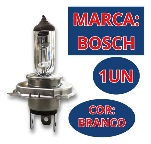 Lâmpada Bosch Modelo H4 Original Farol Alto E Baixo
