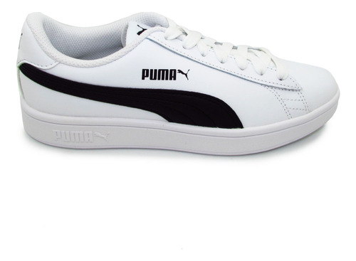 Tenis Puma Smash V2 L 365215 01 White Black Piel Softfoam