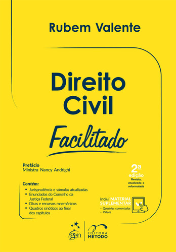 Direito Civil Facilitado - 2ª Edição 2022, de Valente, Rubem. Editorial Método, capa mole em português, 2022