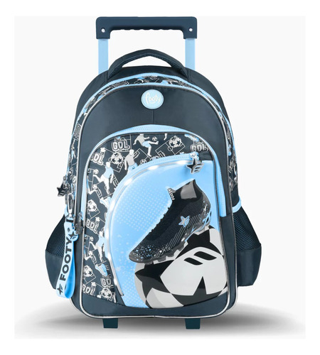 Mochila Escolar Carrito Futbol Botin Luz Footy 3241 Lanús