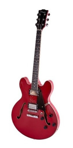 Guitarra Electrica Parquer 335 Semi Hueca Roja Funda Cuota