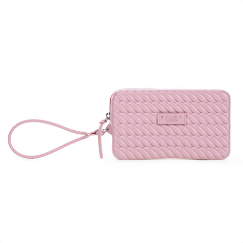 Bolsa Clutch Retangular Feminina Brizza Arezzo Compacta Cor Rosa