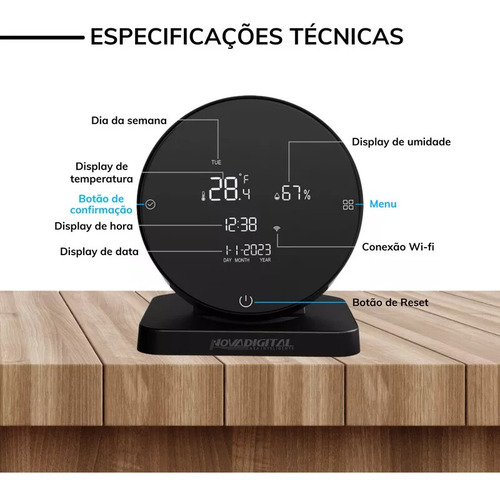 Central Controle Wi-fi Infra Vermelho Com Sensor Temperatura