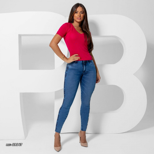 Imagem 5 de 7 de Calça Pitbull Pit Bull Jeans Feminina C/ Bojo Modela Bumbum