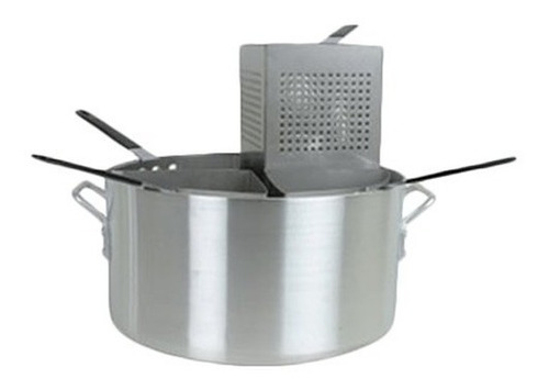 Set 5 Pzs Olla Para Pasta Aluminio Y Escurridores Acero Inox