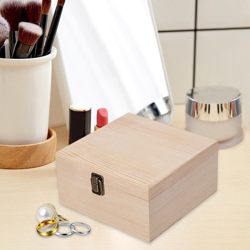 Joyero De Madera De Estilo Vintage, Madera 19,5x19,5x10cm