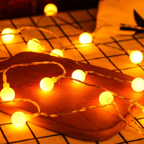 Cadena De Luces Led En L, 6 M, 40 Bolas, Control Remoto, Rom