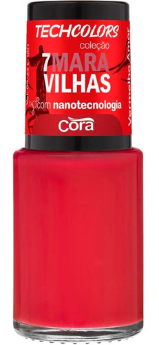 Coleção Esmaltes Techcolors Cora 7 Maravilhas 9ml Cor Vemelho Amor