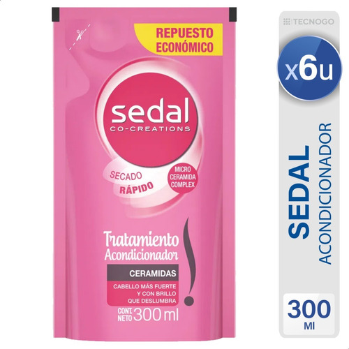 Acondicionador Sedal Ceramidas Repuesto Economico Pack X6