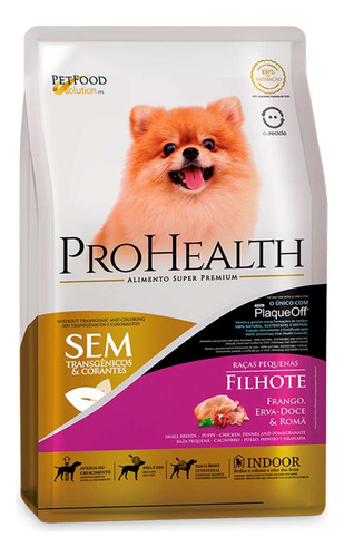 Ração Prohealth Raças Pequenas Filhotes Com Plaqueoff 1 Kg