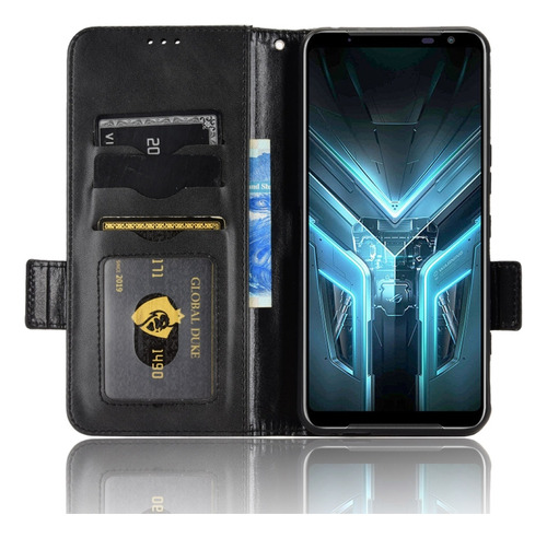 Y Funda De Piel Negra Para Asus Rog Phone 3 Strix/3 Zs66