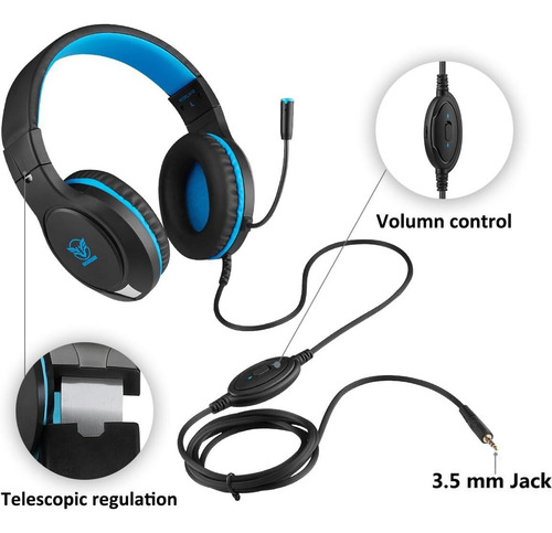 Auriculares Gaming Masacegon H-10 Con Sonido Surround Y