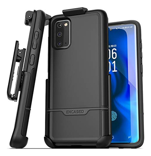 Funda Para Galaxy S20 2020 Negra Con Clip Cinturon Encased