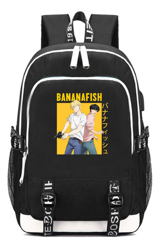 Unisex Anime Banana Fish Mochila Usb Puerto Carga L 2