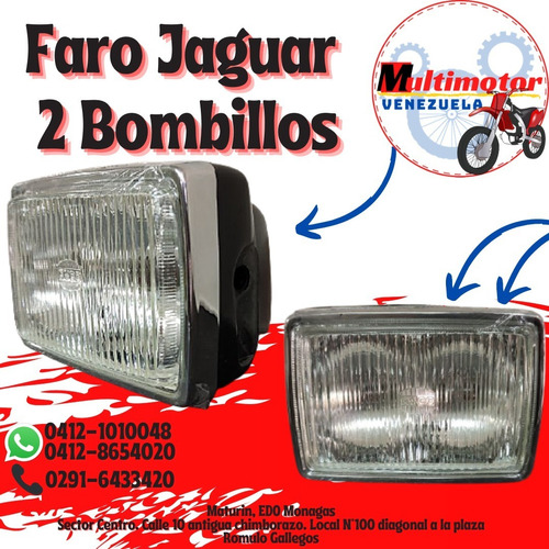 Imagen 1 de 3 de Faro Jaguar 2 Bombillos - Moto Bera, Socialista Y Sbr