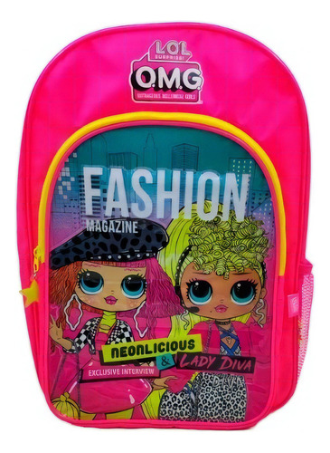 Mochila Espalda 16 Lol Rosa Fashion Neon