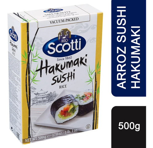 Arroz Para Sushi Hakumaki Riso Scotti 500g Produto Italiano