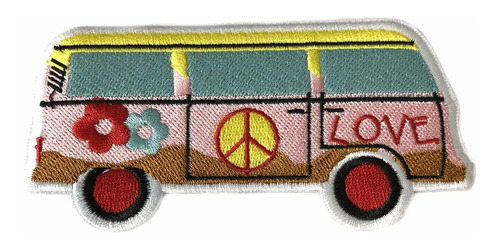 Hippie Woodstock Retro 70's Peace Love Theme Parche Bordado