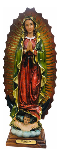 Virgen De Guadalupe 30x10cm En Resina + Novena