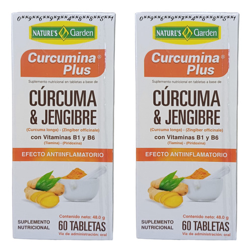 Turmeric Curcuma Con Jengibre Vitamina B1 Y B6 Promocion ×2