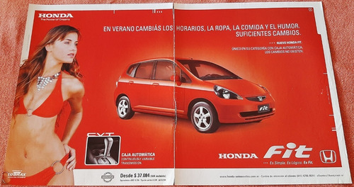 Honda Fit 2004 2005 2006 Publicidades Doble Hoja