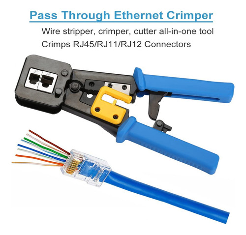 Crimpeadora Rj45 +50 Conector Cat6 Prensa Anticorte