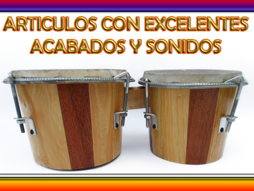 Bongo Profesional De Madera Teca Cedro Y Pino Percusión