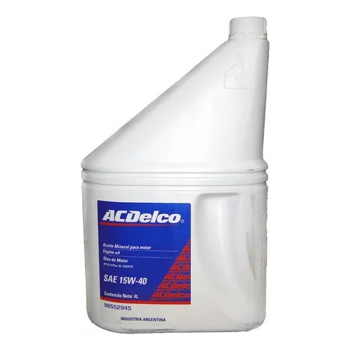 Aceite Mineral Acdelco 15w40 4 Lt Chevrolet Api Ci-4