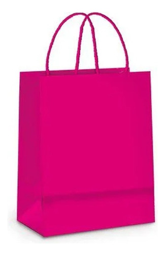 Sacola De Papel M Pink - 26x19,5x9,5cm - 10 Unid - Cromus