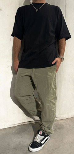 Remera Oversize 100% Algodon Peinado Cuello Rib Premium
