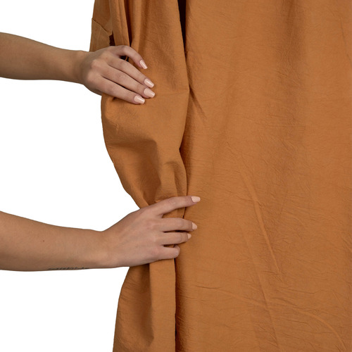 Tela Tusor Liviano Ancho 2.20mts 100% Algodón Lavado X Mt Canela Liso