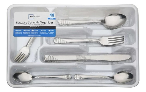 Set De 48 Cubiertos Con Charola Organizadora Para 8 Personas