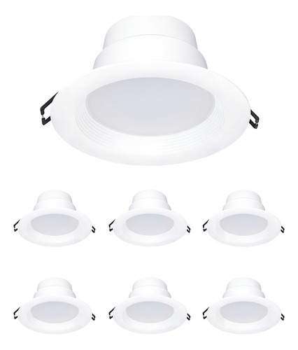 Pack 6 Lámparas Led Techo 9w, 6000k, Estévez, Color Blanco